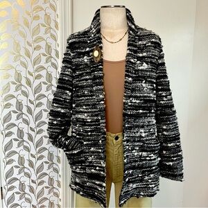 Anthropologie DREW Boucle Blazer Cotton/Wool Blend w/Front Pockets Size M